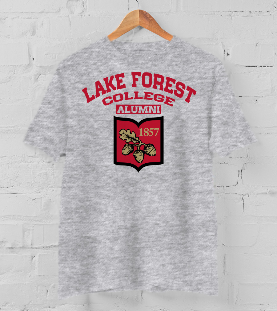 Lake Forest College Alumni 1857 Logo Acorn Shield T-Shirt