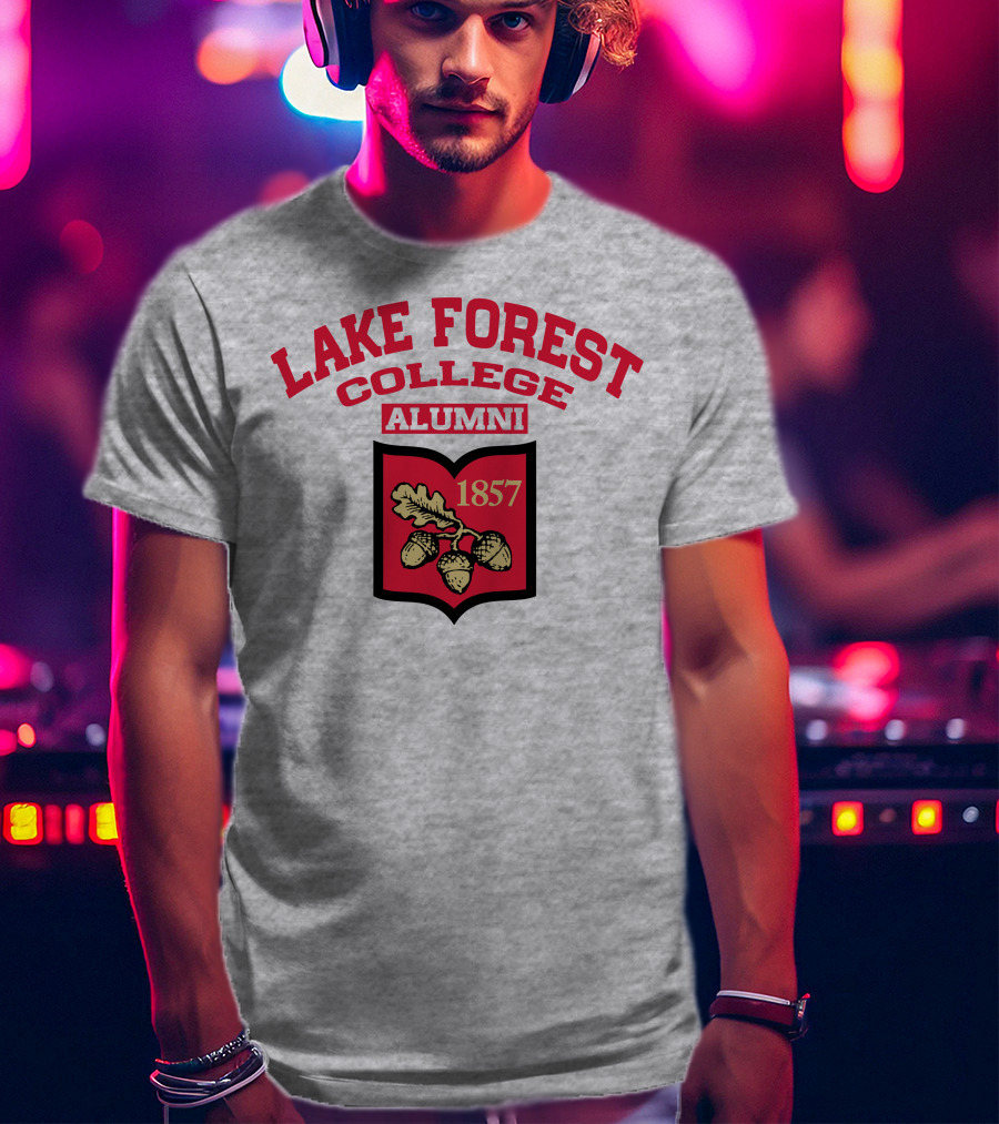 Lake Forest College Alumni 1857 Logo Acorn Shield T-Shirt