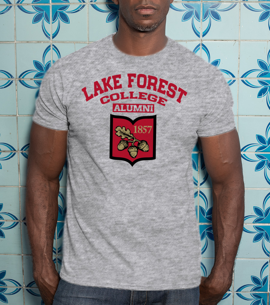 Lake Forest College Alumni 1857 Logo Acorn Shield T-Shirt