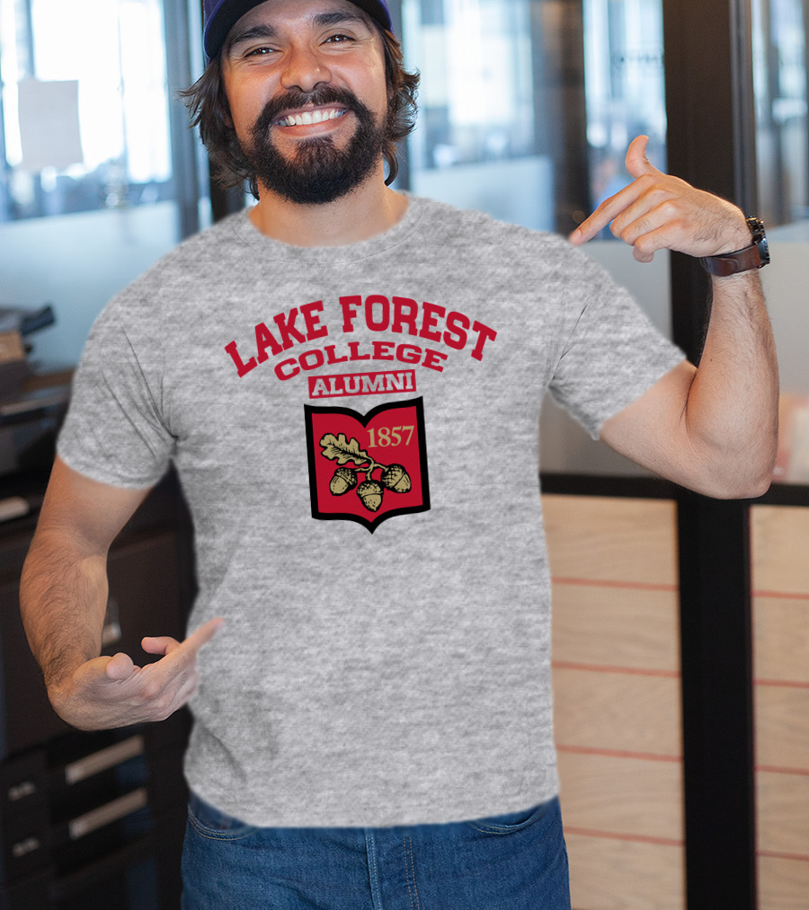 Lake Forest College Alumni 1857 Logo Acorn Shield T-Shirt