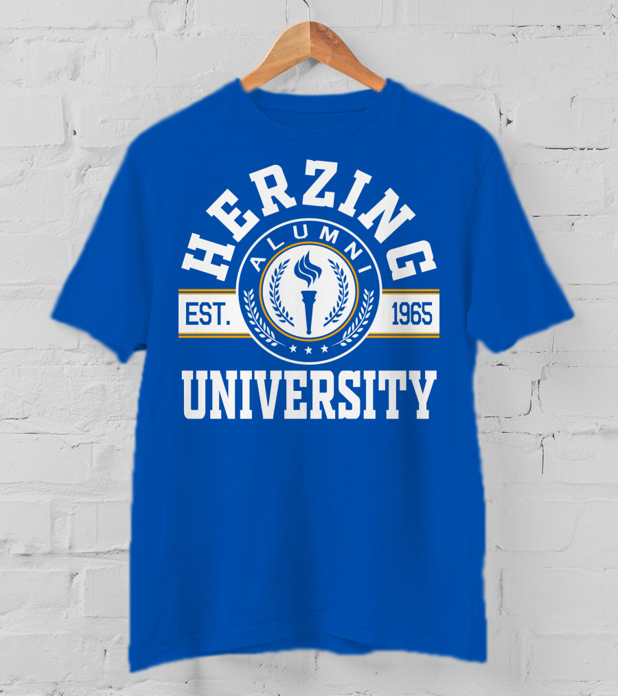Herzing University Alumni Est. 1965 Logo With Torch And Laurel Wreath T-Shirt