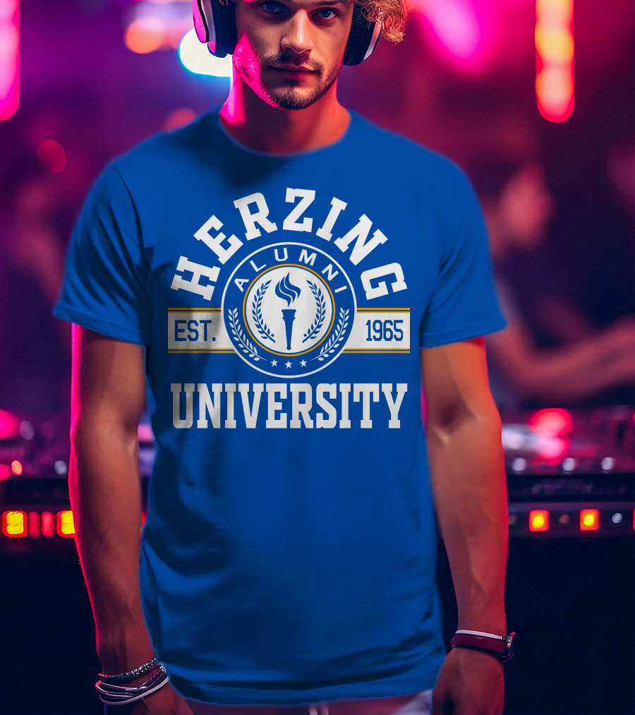 Herzing University Alumni Est. 1965 Logo With Torch And Laurel Wreath T-Shirt