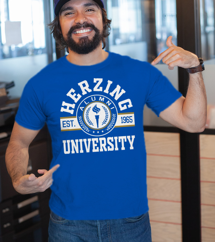 Herzing University Alumni Est. 1965 Logo With Torch And Laurel Wreath T-Shirt