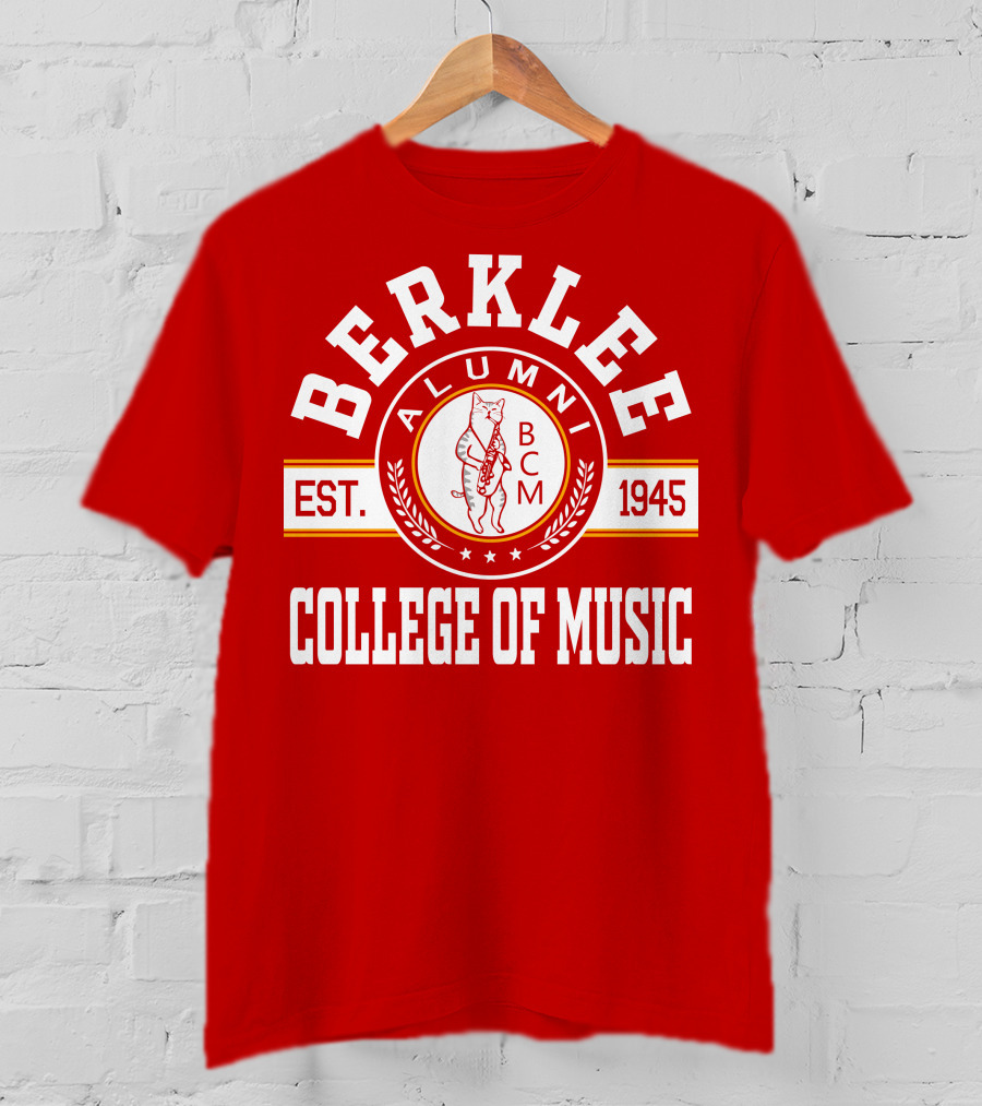 Berklee College Of Music Alumni Est. 1945 BCM Cat T-Shirt