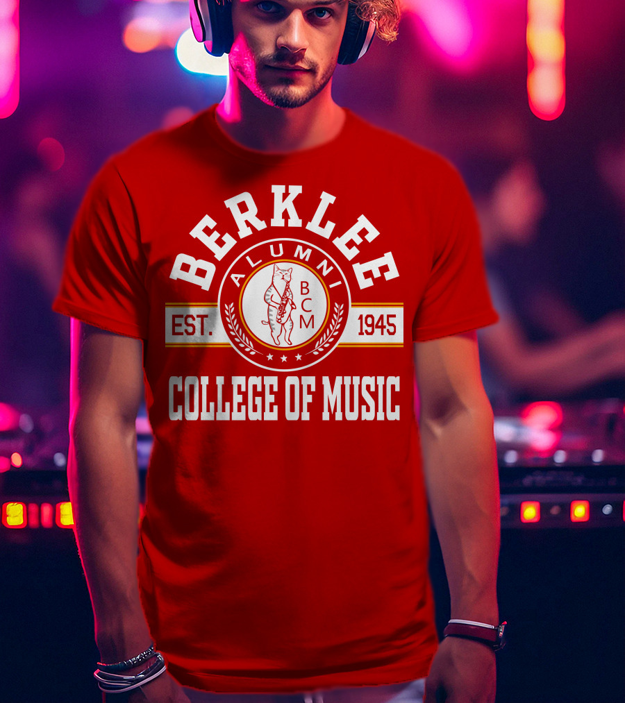 Berklee College Of Music Alumni Est. 1945 BCM Cat T-Shirt