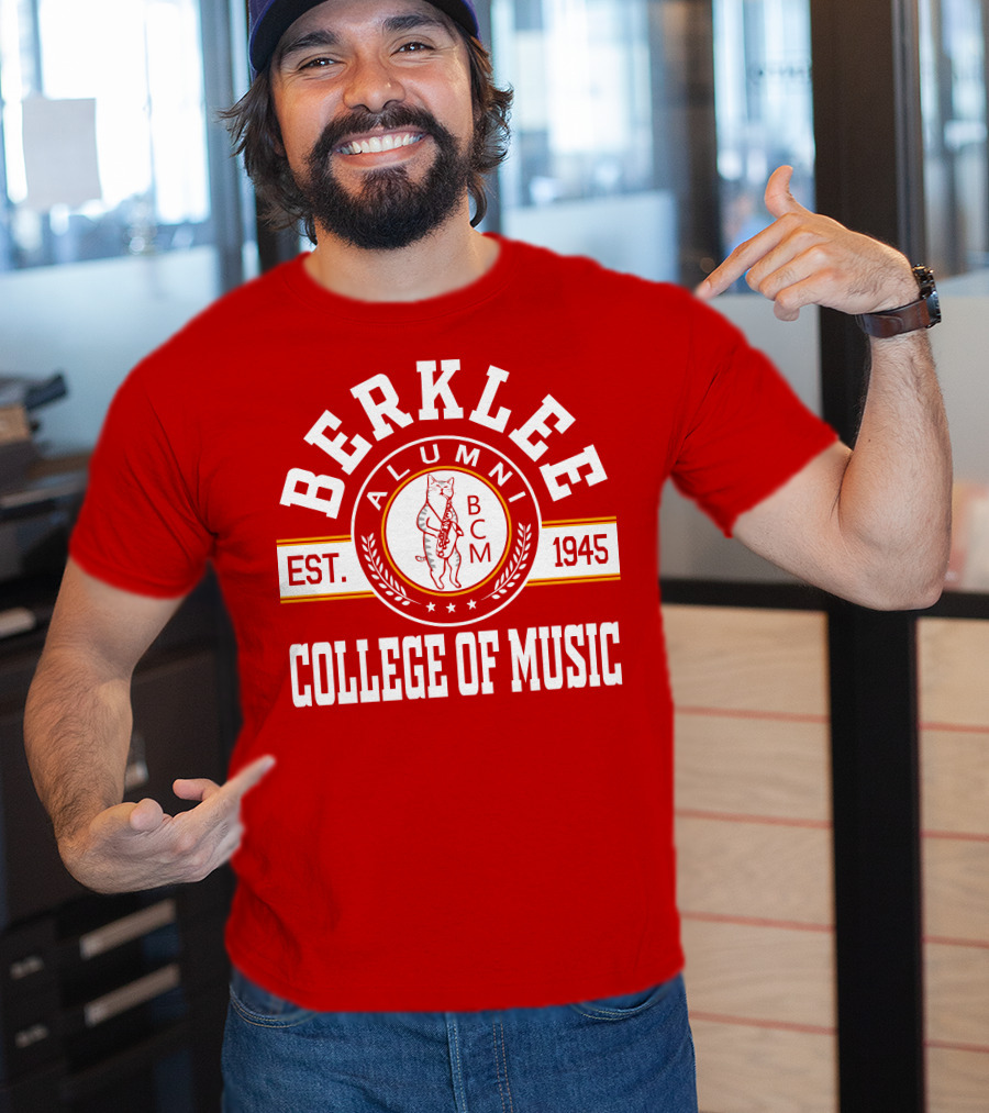Berklee College Of Music Alumni Est. 1945 BCM Cat T-Shirt