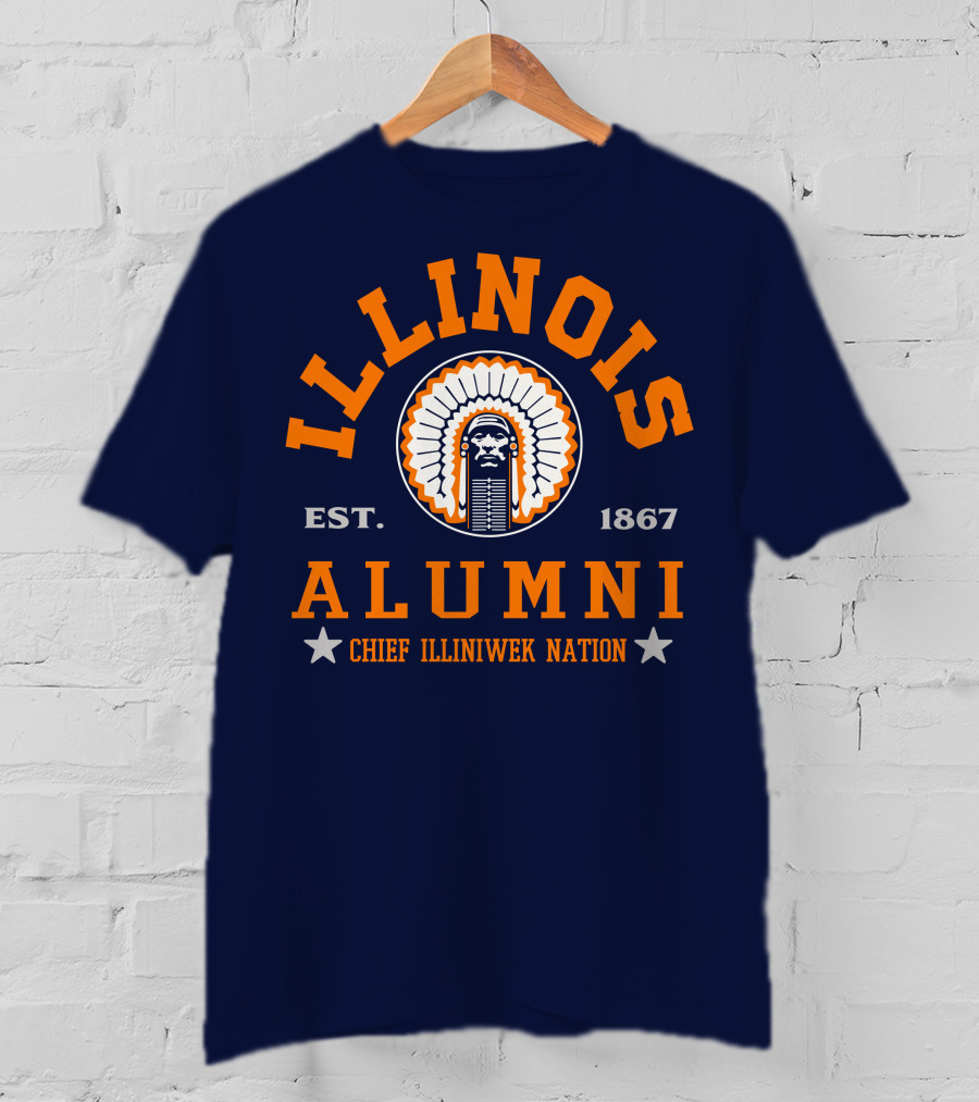 Illinois Alumni Chief Illiniwek Nation Est. 1867 T-Shirt