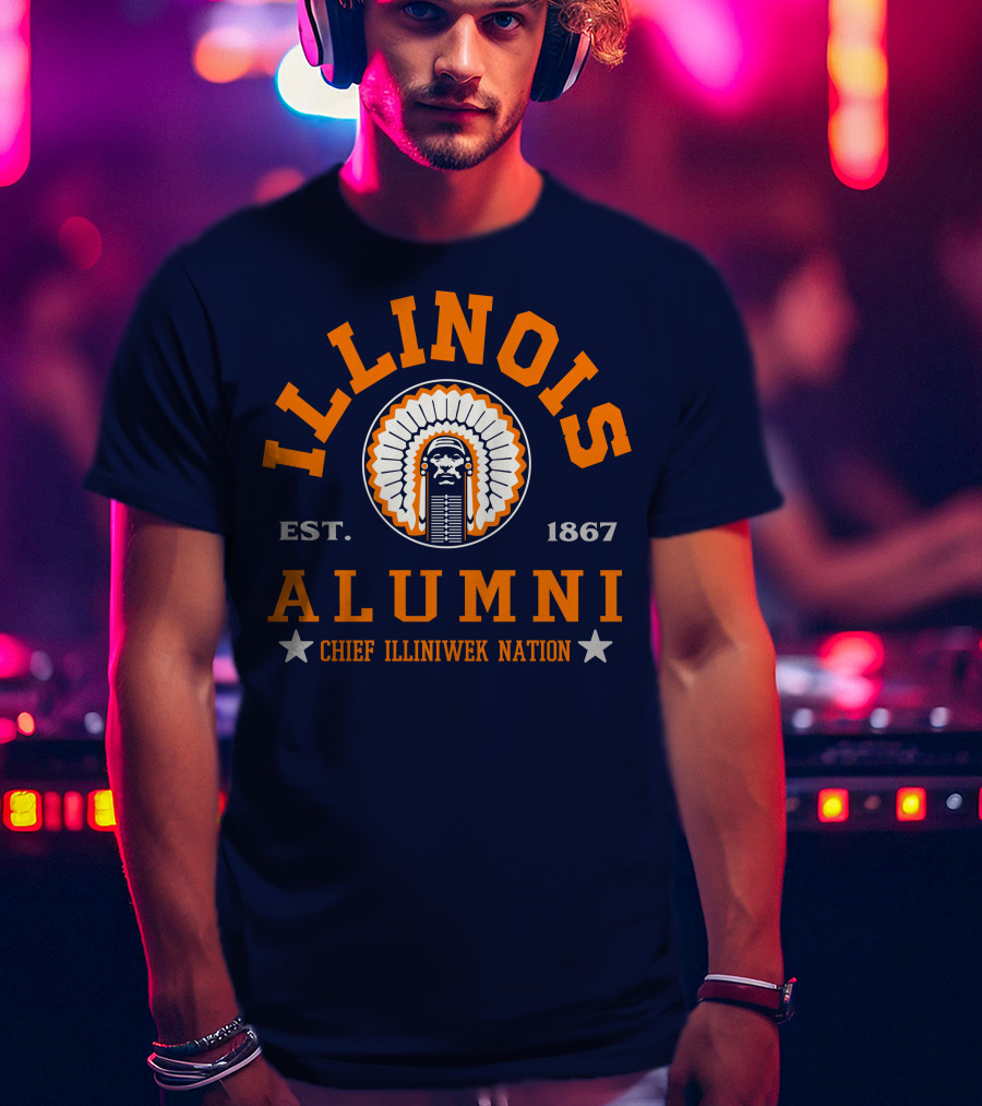 Illinois Alumni Chief Illiniwek Nation Est. 1867 T-Shirt