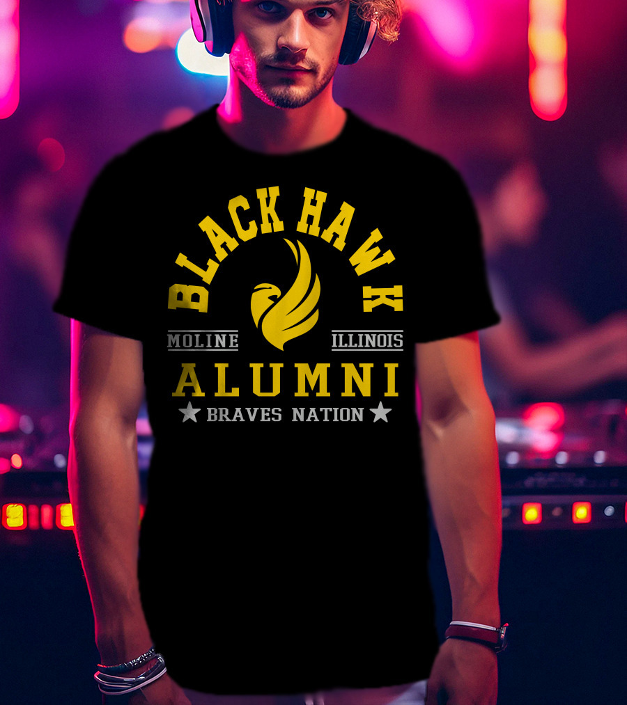 Black Hawk Alumni Braves Nation Moline Illinois T-Shirt
