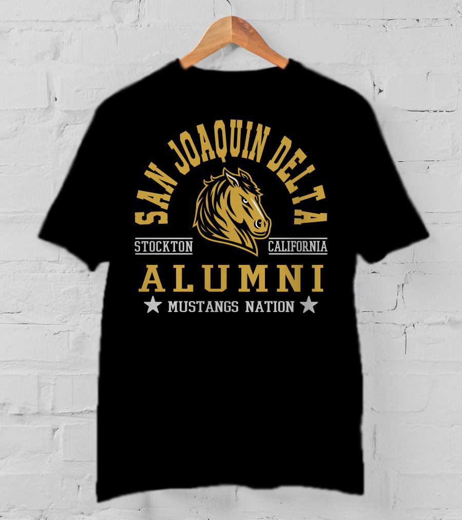San Joaquin Delta Alumni Stockton California Mustangs Nation T-Shirt