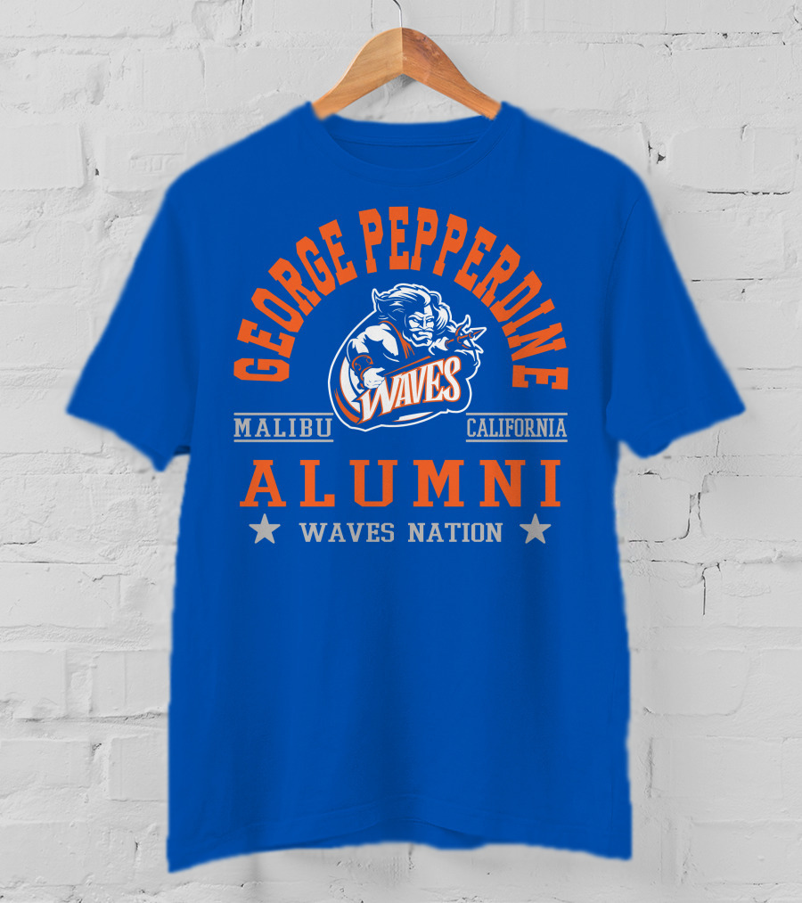 George Pepperdine Waves Alumni Malibu California Waves Nation T-Shirt