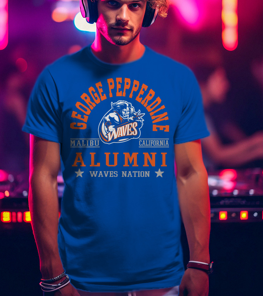 George Pepperdine Waves Alumni Malibu California Waves Nation T-Shirt