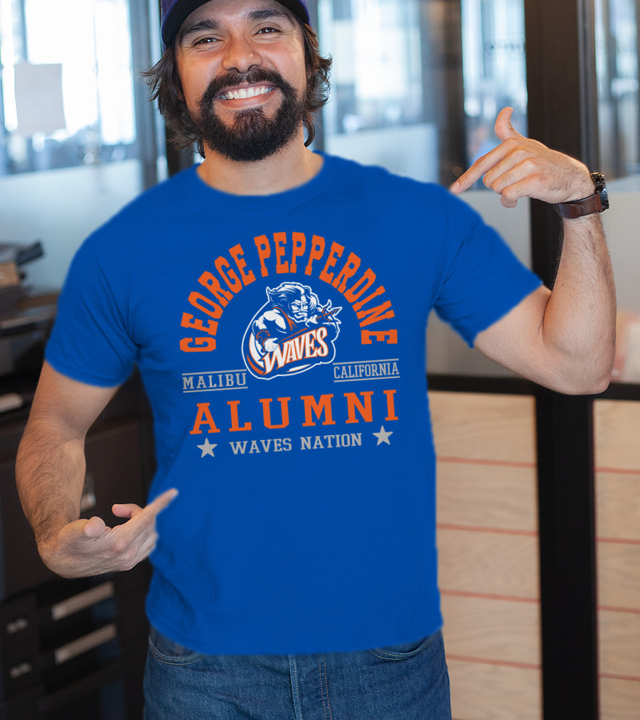 George Pepperdine Waves Alumni Malibu California Waves Nation T-Shirt