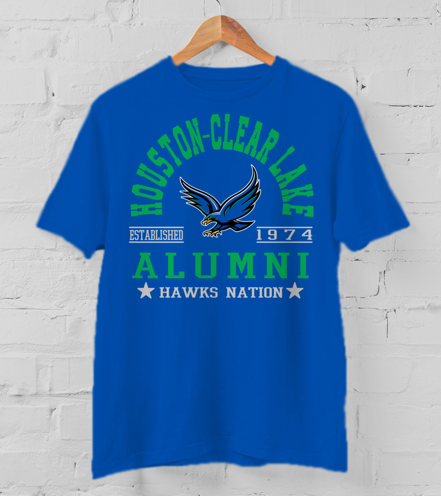 Houston-Clear Lake Alumni Established 1974 Hawks Nation T-Shirt