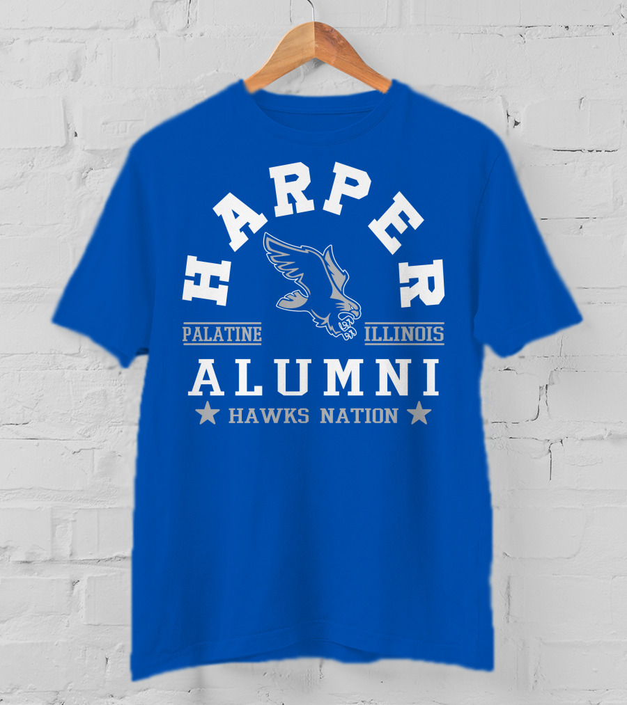 Harper College Alumni Hawks Nation Palatine Illinois T-Shirt