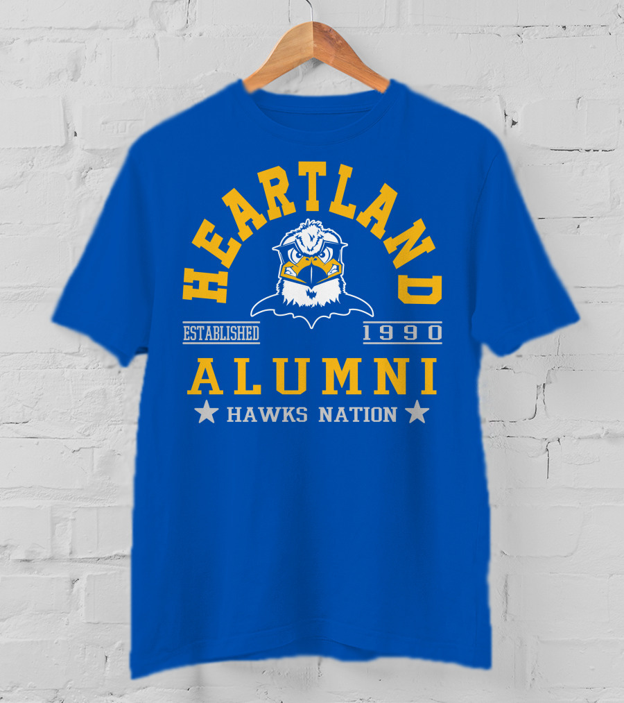 Heartland Alumni Established 1990 Hawks Nation T-Shirt