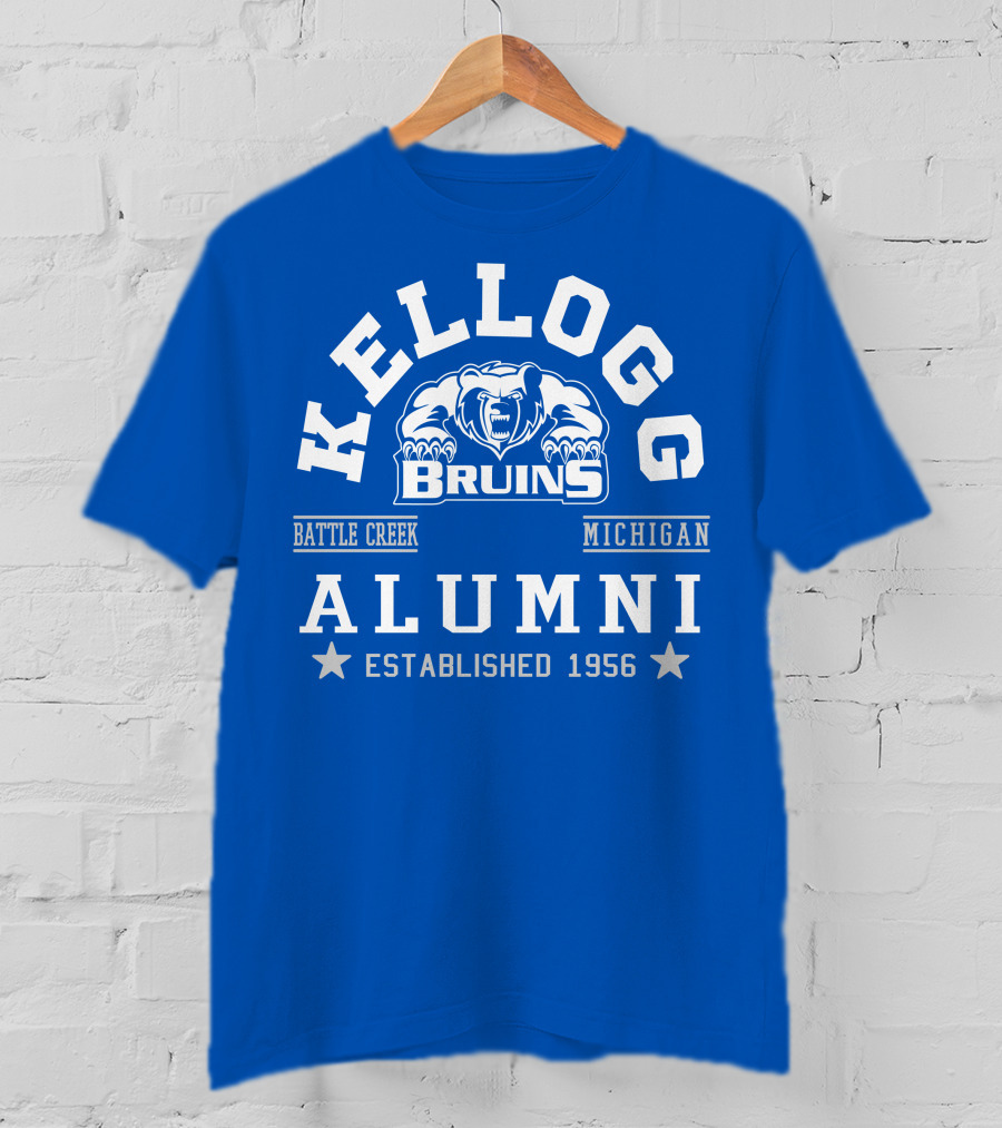 Kellogg Bruins Alumni Battle Creek Michigan Established 1956 T-Shirt