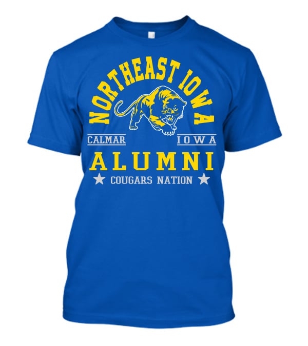Northeast Iowa Calmar Iowa Alumni Cougars Nation T-Shirt