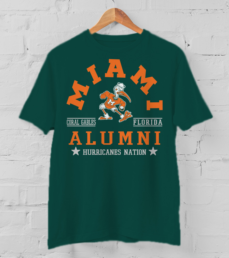 Miami Alumni Coral Gables Florida Hurricanes Nation T-Shirt
