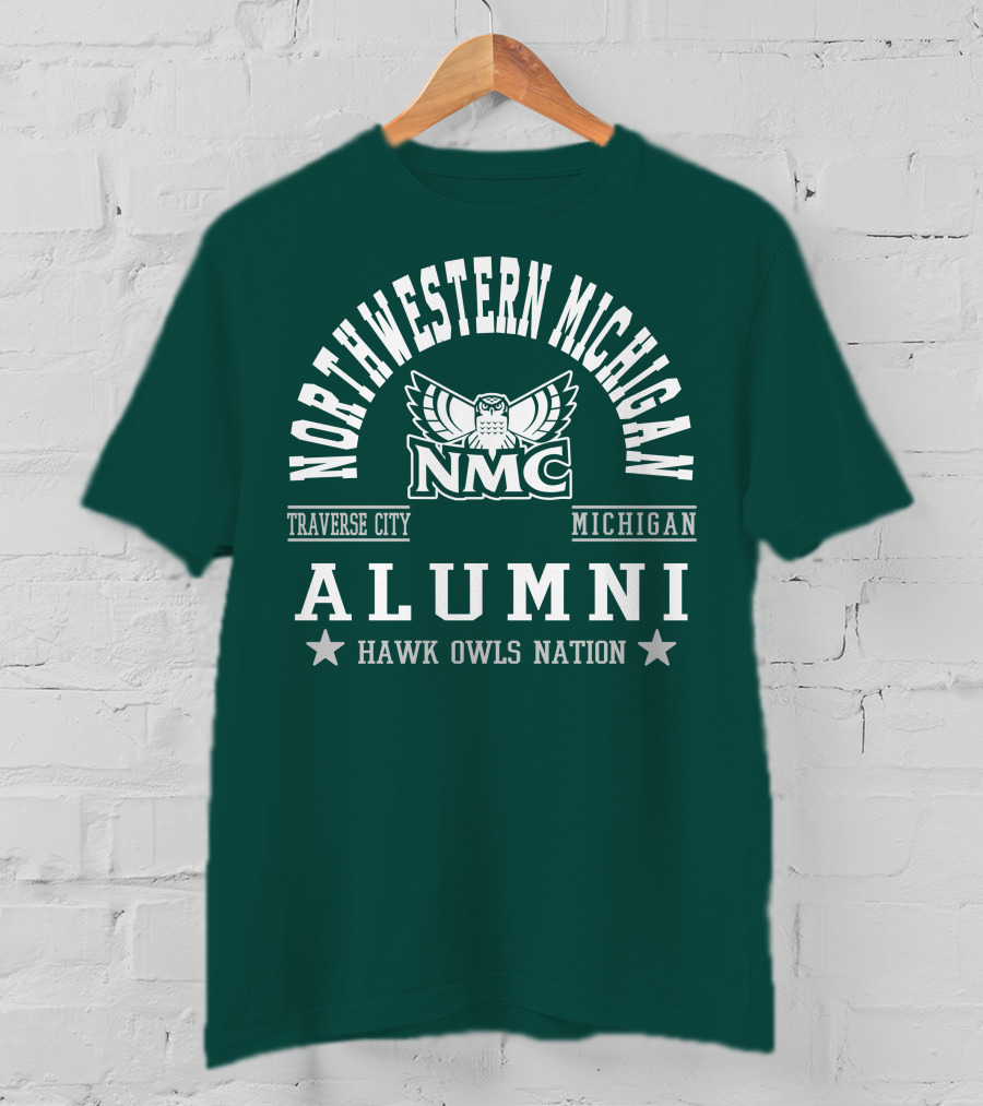Northwestern Michigan NMC Traverse City Alumni Hawk Owls Nation T-Shirt