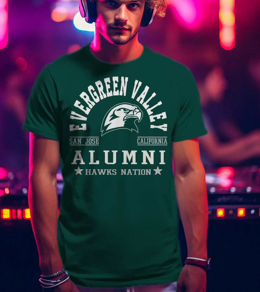 Evergreen Valley San Jose California Alumni Hawks Nation T-Shirt