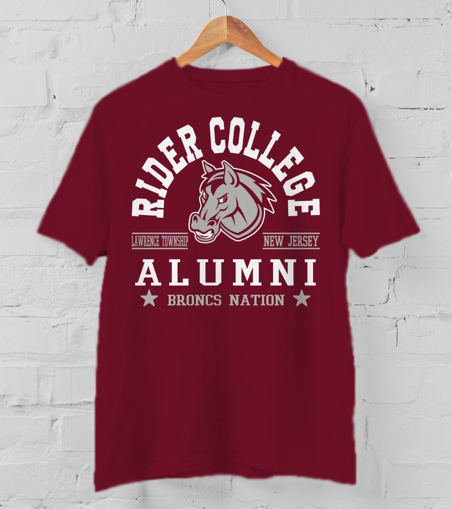 Rider College Alumni Broncs Nation Lawrence Township New Jersey T-Shirt
