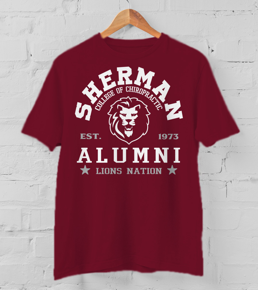 SHERMAN College Of Chiropractic Alumni EST. 1973 Lions Nation T-Shirt