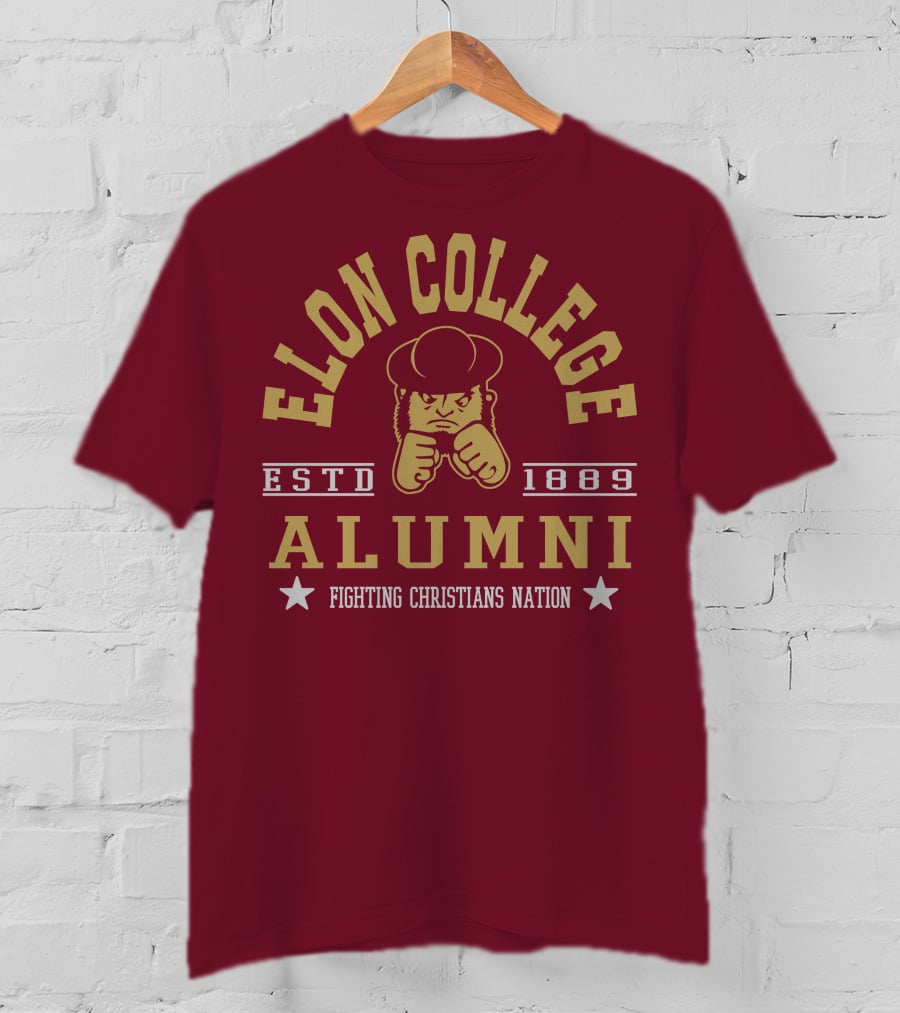Elon College Alumni Fighting Christians Nation Estd 1889 T-Shirt