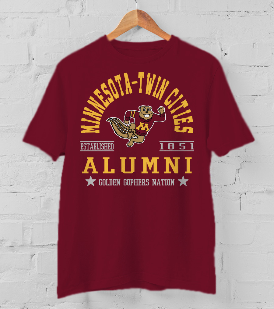 Minnesota-Twin Cities Alumni Established 1851 Golden Gophers Nation T-Shirt
