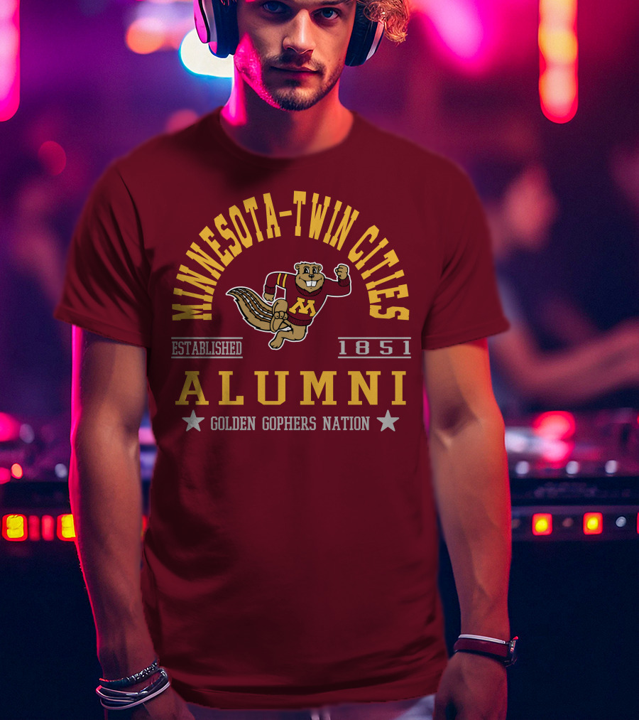 Minnesota-Twin Cities Alumni Established 1851 Golden Gophers Nation T-Shirt