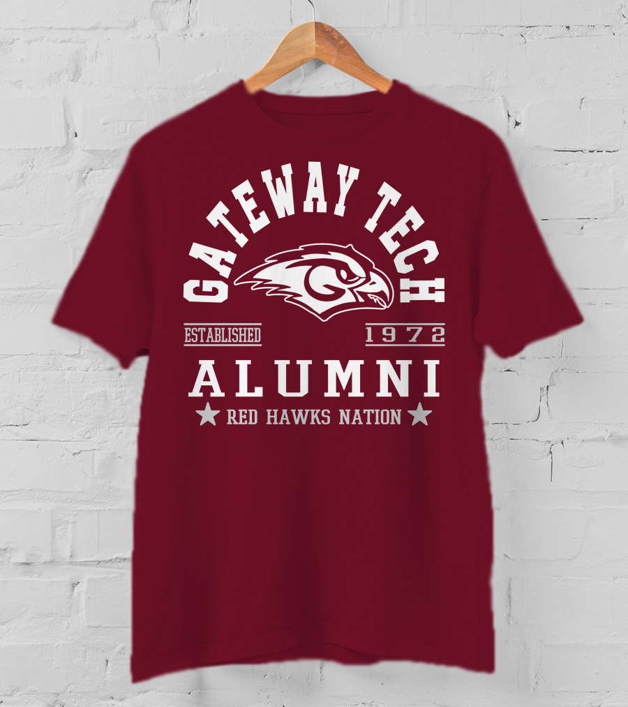 Gateway Tech Alumni Established 1972 Red Hawks Nation T-Shirt