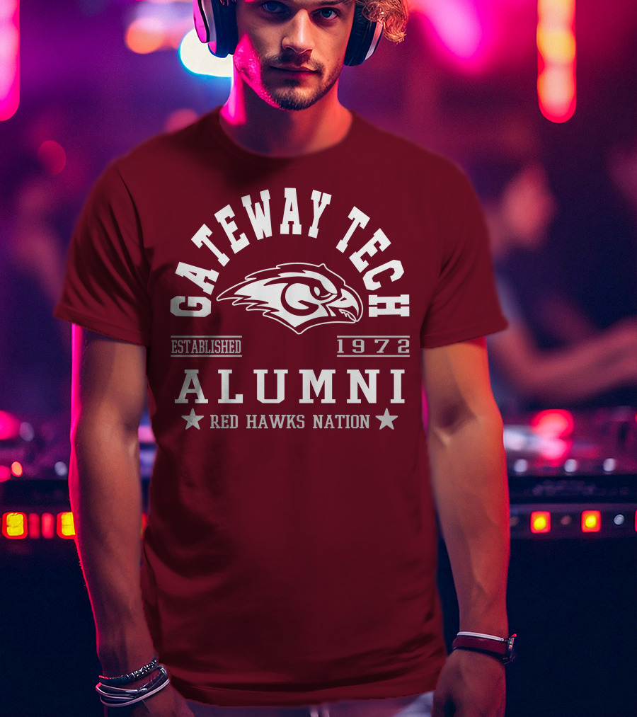Gateway Tech Alumni Established 1972 Red Hawks Nation T-Shirt