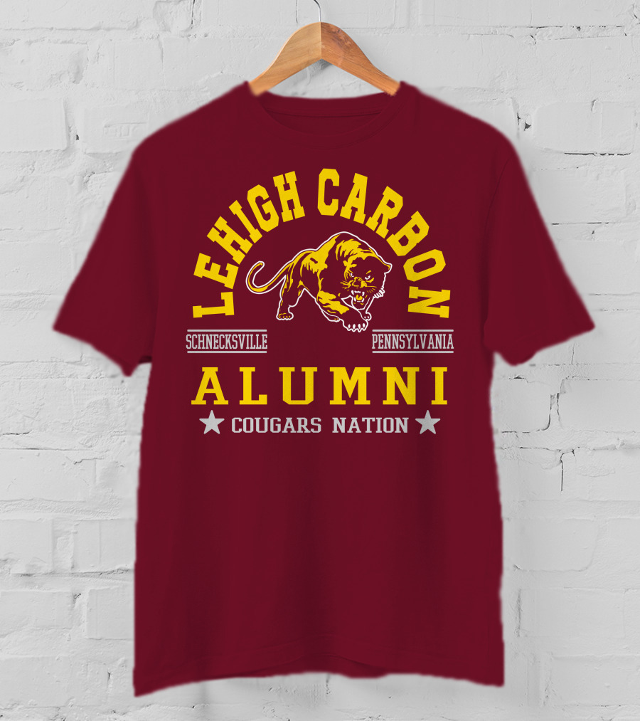 Lehigh Carbon Alumni Cougars Nation Schnecksville Pennsylvania T-Shirt