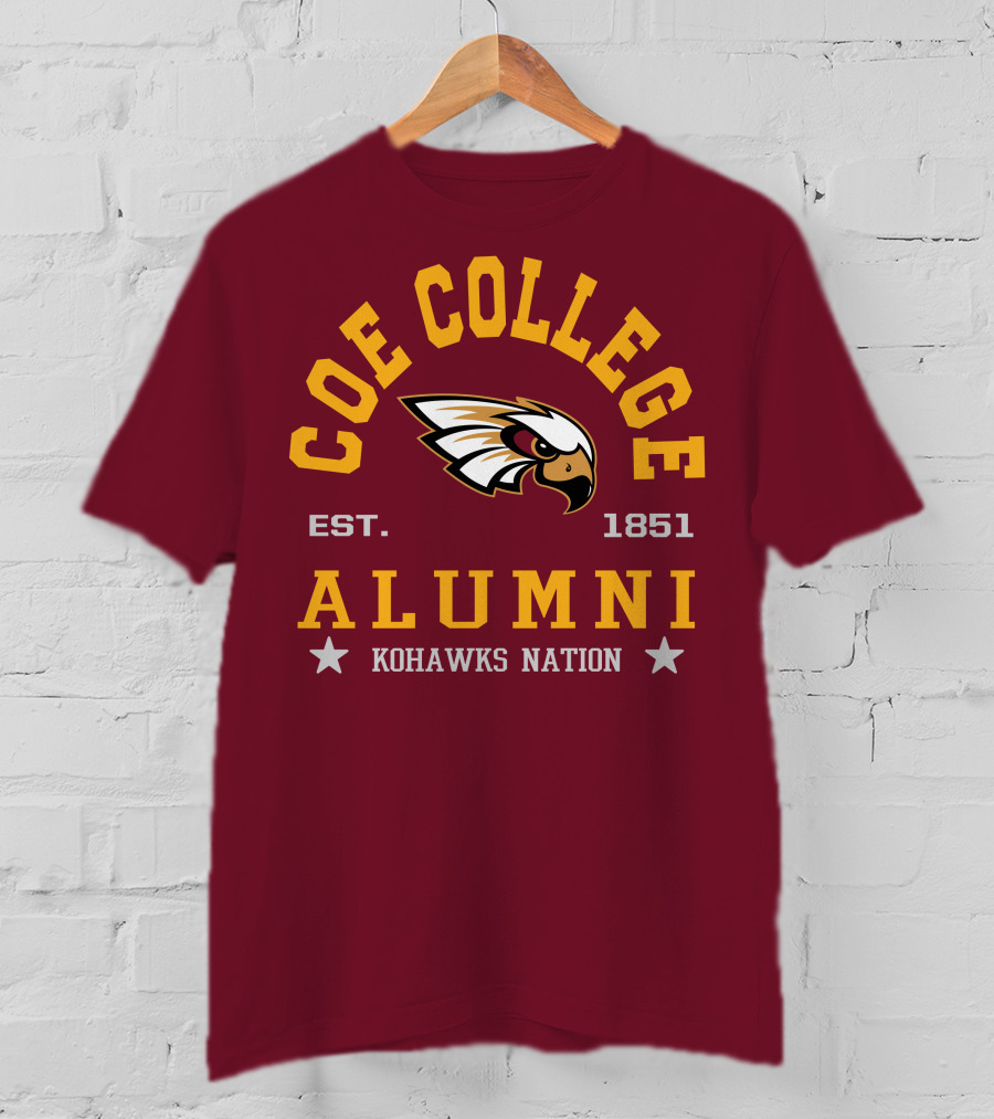 Coe College Est. 1851 Alumni Kohawks Nation T-Shirt