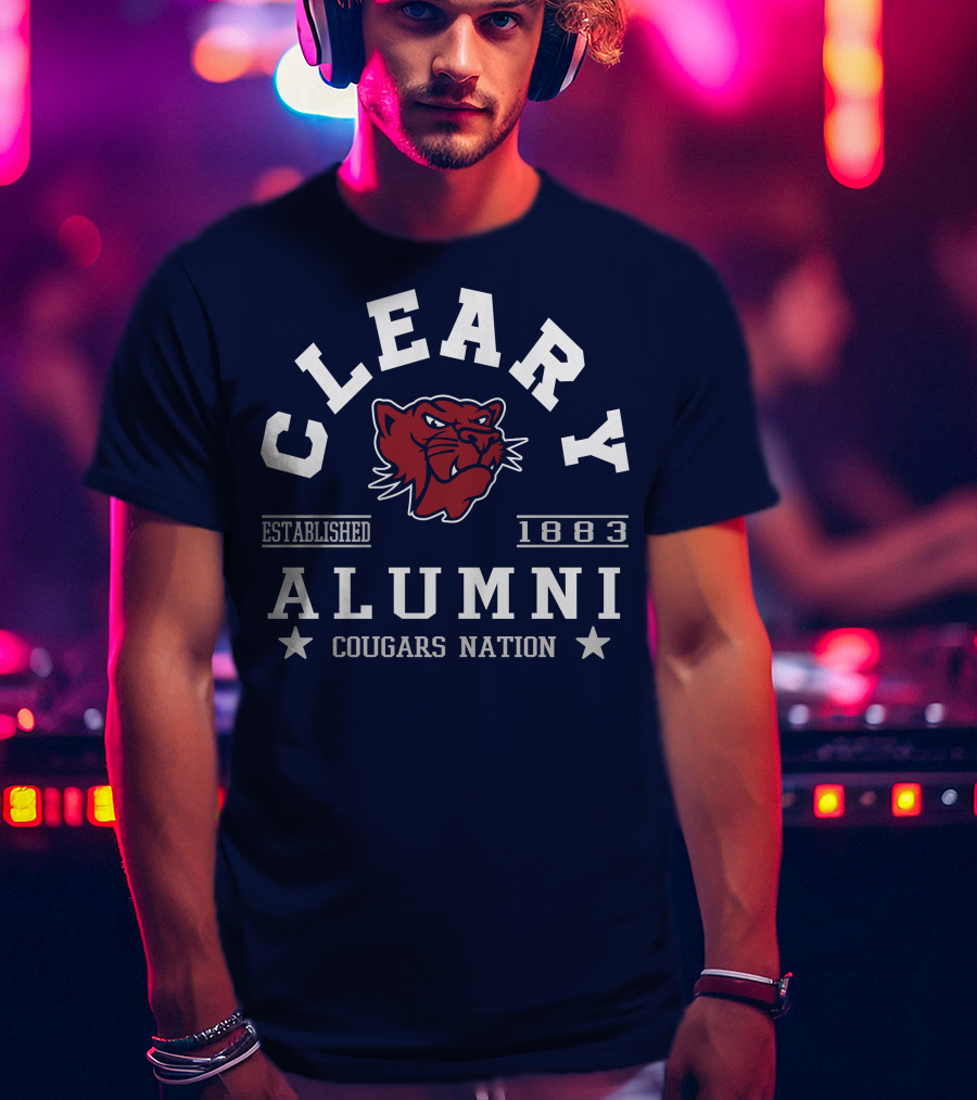 Cleary Alumni Cougars Nation Established 1883 T-Shirt