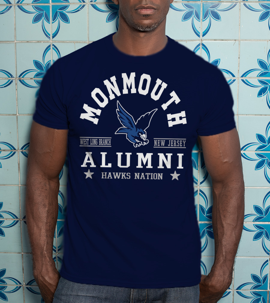 Monmouth College Alumni Hawks Nation West Long Branch New Jersey T-Shirt