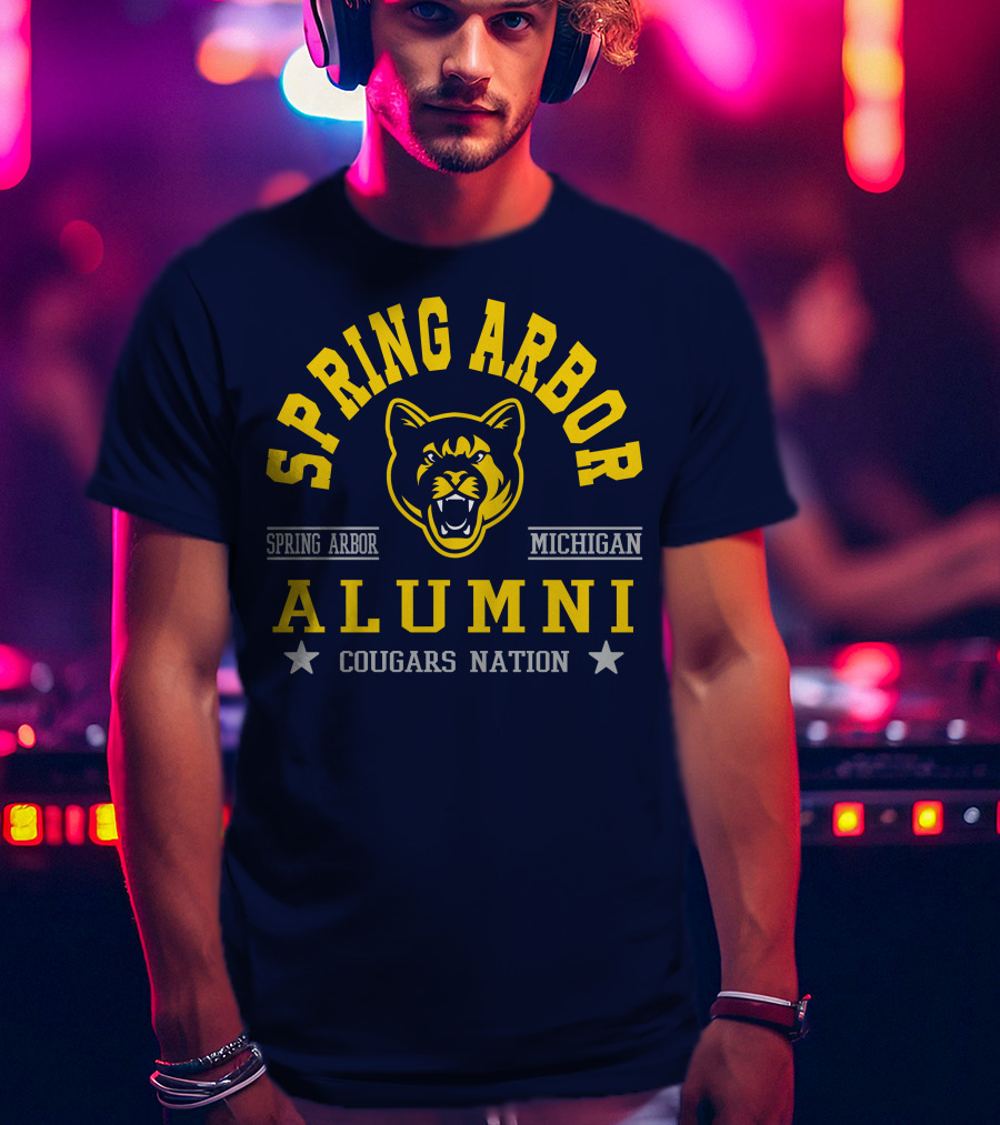 Spring Arbor Michigan Alumni Cougars Nation T-Shirt