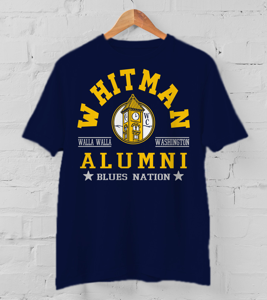 Whitman College Alumni Walla Walla Washington Blues Nation T-Shirt