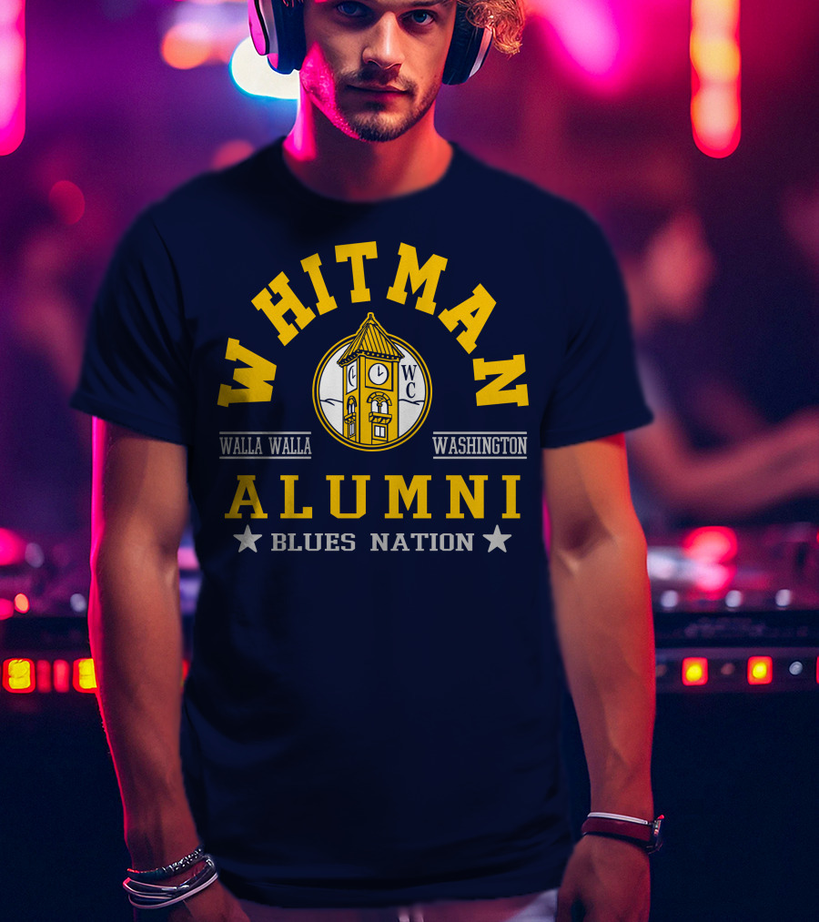 Whitman College Alumni Walla Walla Washington Blues Nation T-Shirt