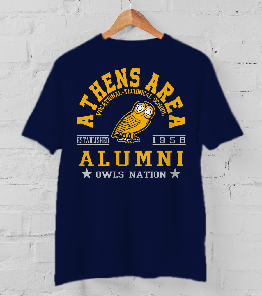 Athens Area Vocational-Technical School Alumni Owls Nation Established 1958 T-Shirt