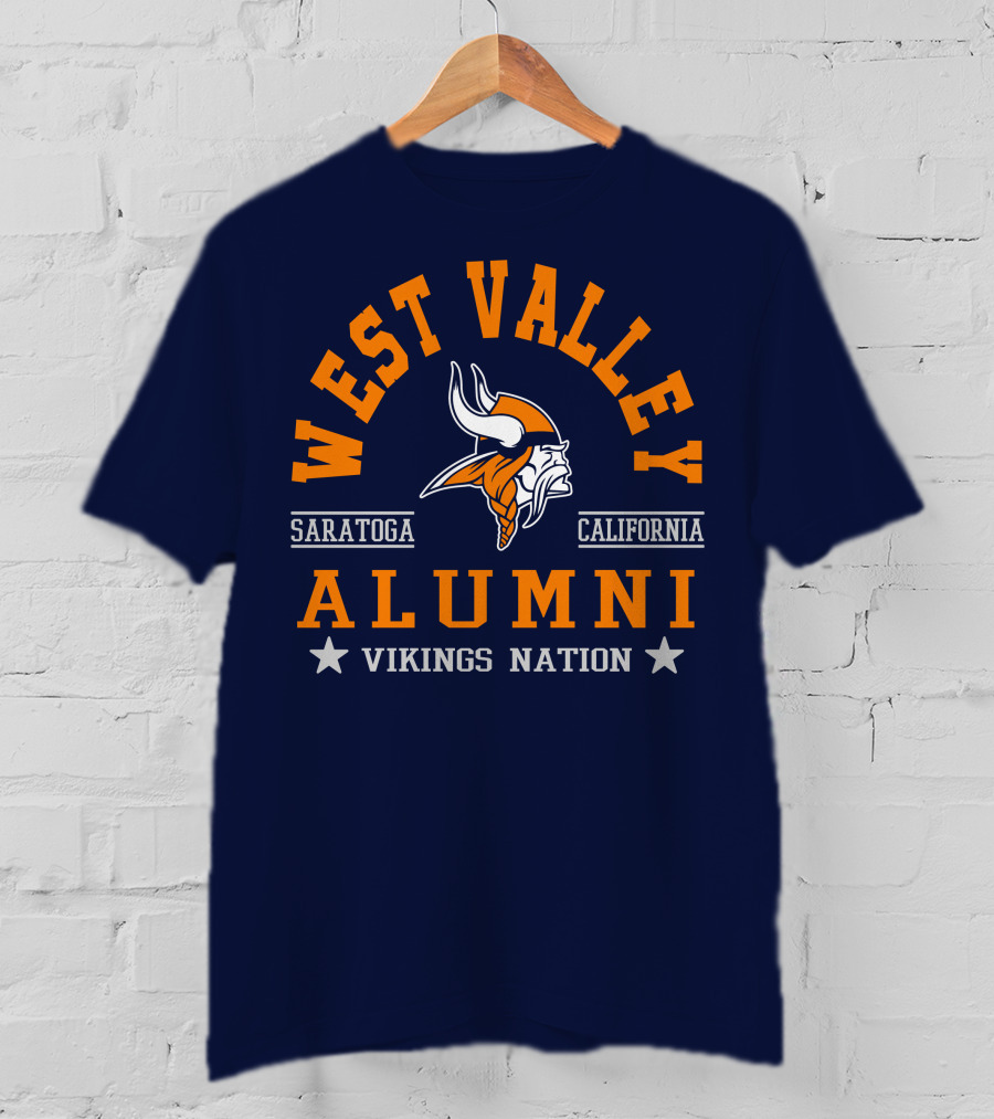 West Valley Alumni Saratoga California Vikings Nation T-Shirt