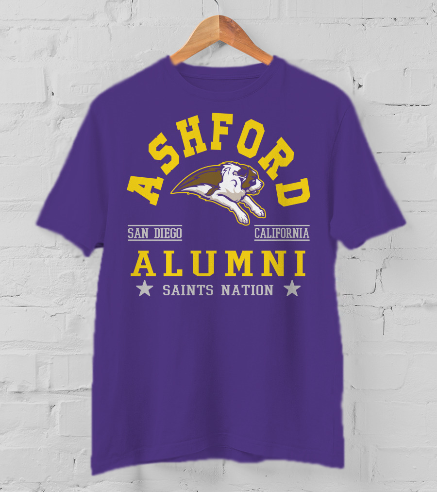 Ashford Alumni San Diego California Saints Nation T-Shirt