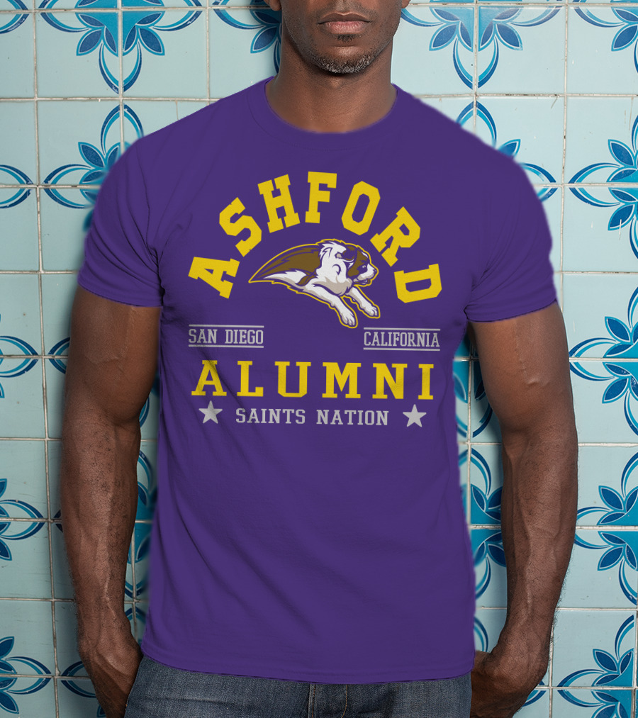 Ashford Alumni San Diego California Saints Nation T-Shirt