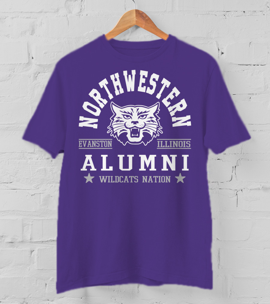 Northwestern Wildcats Alumni Evanston Illinois Nation T-Shirt