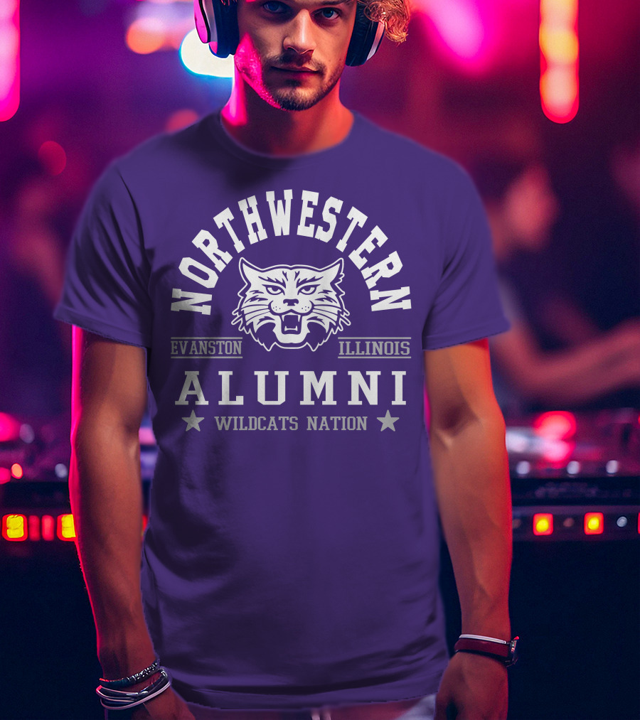 Northwestern Wildcats Alumni Evanston Illinois Nation T-Shirt