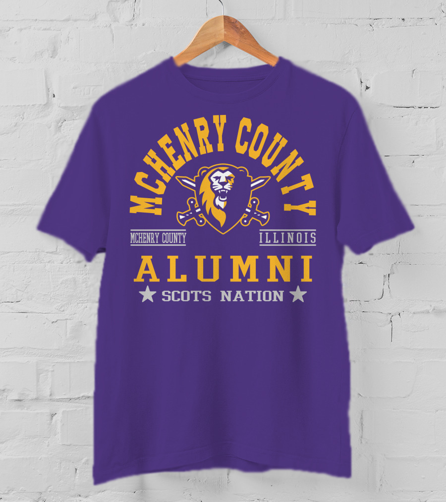 McHenry County Illinois Alumni Scots Nation Lion Crest T-Shirt
