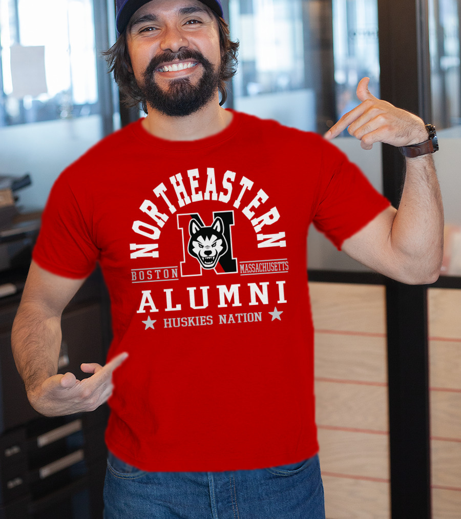 Northeastern Alumni Boston Massachusetts Huskies Nation T-Shirt