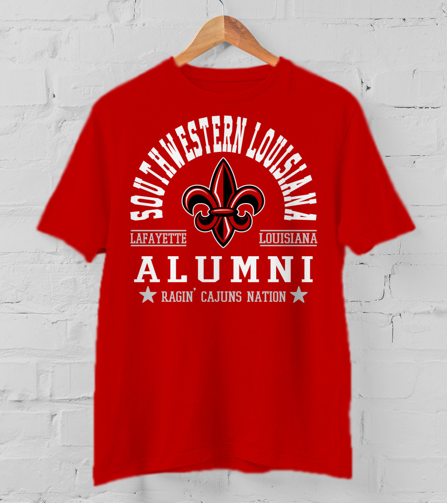 Southwestern Louisiana Alumni Ragin' Cajuns Nation Fleur-de-Lis Lafayette T-Shirt