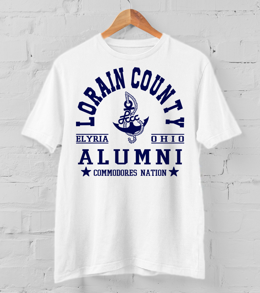 Lorain County Community College Alumni Elyria Ohio Commodores Nation T-Shirt