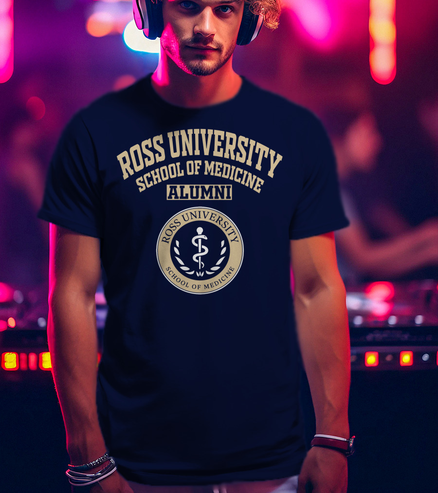 Ross University School Of Medicine Alumni Emblem With Caduceus T-Shirt